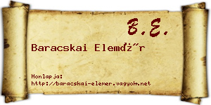 Baracskai Elemér névjegykártya