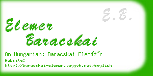 elemer baracskai business card